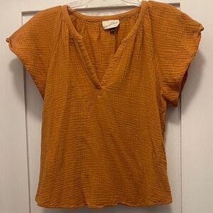 Cotton Flutter-sleeve Top